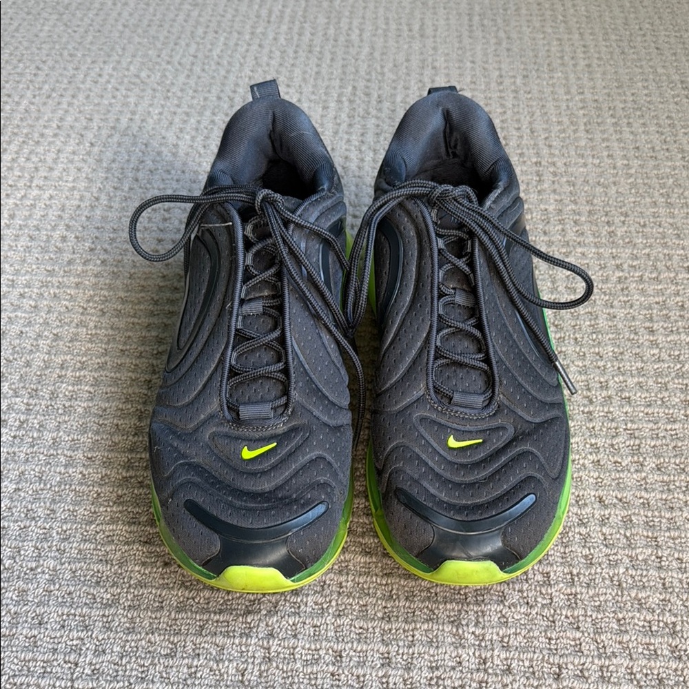 Nike Gray and Green Volt AirMax 720s